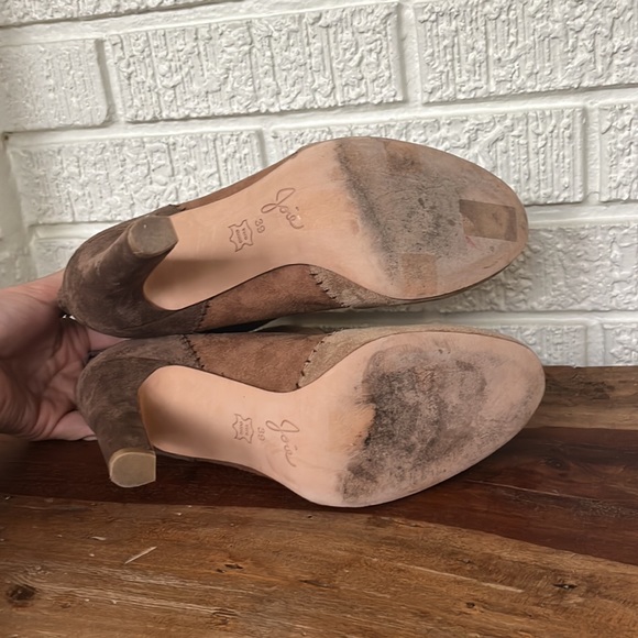 JOIE Brown Suede Colorblock / Patchwork Boots - Picture 6 of 9